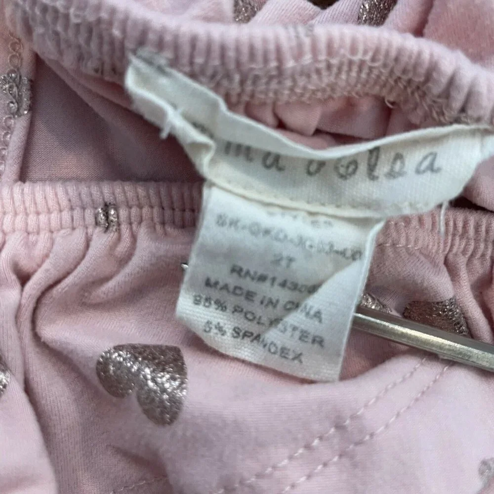 Emma & Elsa Toddler Size 2T/3T Dress Short Pink Hearts Boutique Summer Spring
